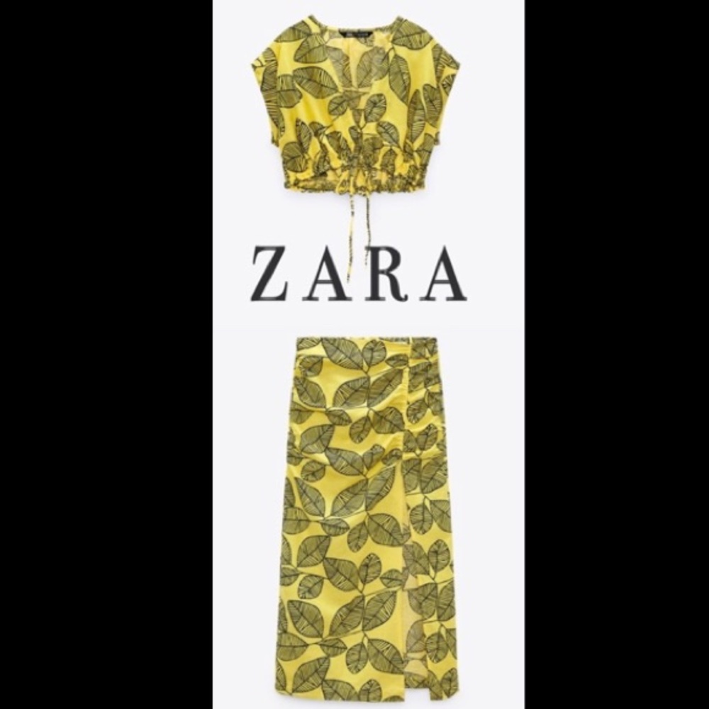 ZARA Leaf Printed Two Piece Set NWT